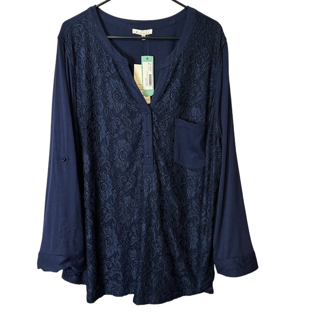 Skies Are Blue Cayley Lace Blouse Button Front Romantic Whimsigoth Boho 3X NWT